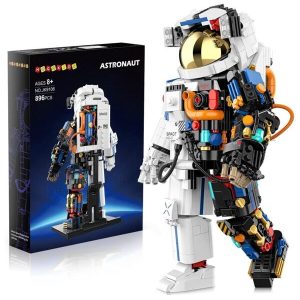 Astronaut Spaceman Building Block Sets Toy For Adults Kids Building Blocks With Display Stand & Two Helmets Gift For Boys Girls Age 8+ Room Decoration Multicolor