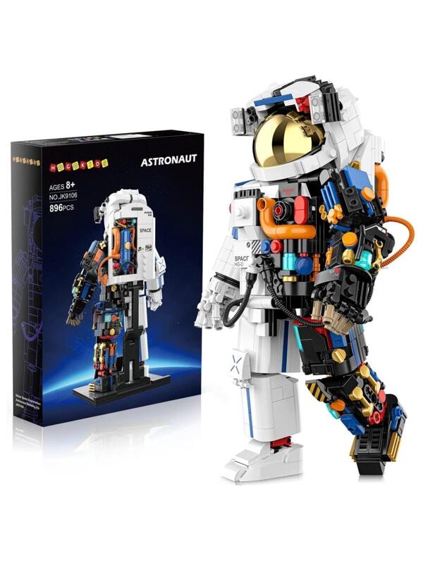 Astronaut Spaceman Building Block Sets Toy For Adults Kids Building Blocks With Display Stand & Two Helmets Gift For Boys Girls Age 8+ Room Decoration Multicolor