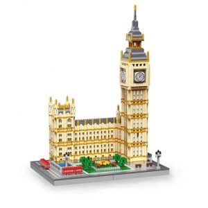 1set Creative Famous Architecture Model Building Block Toy | European And American Style Assembling Puzzle | Stress Relief Diy Gift | Festival Souvenir, Available In Eiffel Tower, The Louvre, Leaning Tower Of Pisa, Statue Of Liberty, Or Twin Towers Room Decoration Red and White