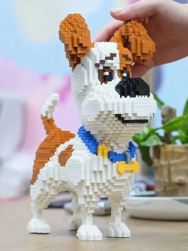 Cartoon Building Blocks Animal Models - Creative Diy Brain Teaser Construction Set Includes: Jack Russell Terrier, Black Dachshund, Husky, Shiba Inu, Hunting Dog, Stretching Cat, Waving Cat, Sitting Cat, Walking Cat - Ideal For Home Decorations, Birthday Gifts, Collectors - 1pc Room Decoration Multicolor