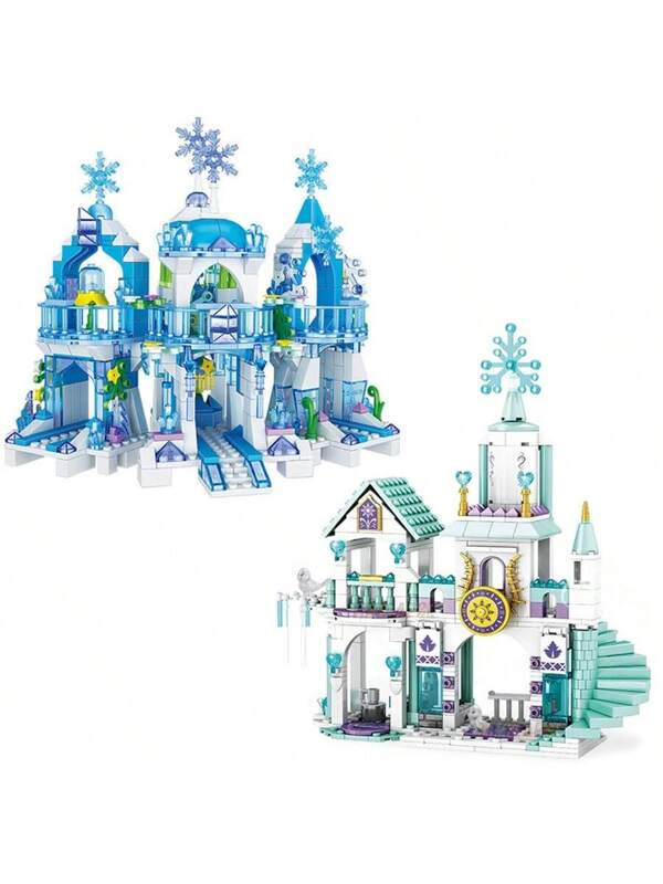 Princess Castle Building Blocks Set, Miniature Assembly Castle Architecture Toy Snow Castle Blocks Children Toys Birthday Gift, Suitable For Children Over 6 Years Old Room Decoration Christmas Gifts Color Block Color Blocks Multicolor