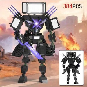 383pcs Cool Building Blocks Toy, Assembly Model Armor Weapon Figurine, Birthday Gift Room Decoration Gold