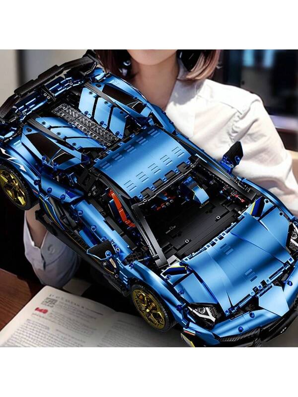 3811PCS 1:8 Simulation And Restoration Of Sports Car Models, Ornaments, Building Blocks, Toys, Technology, Machinery, Building Blocks, Puzzle Solving routine