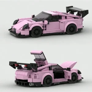 Pink/Gray/Blue Supercar Racing Classic MOC Building Block Set, DIY Buildable Car Toy Model For Adults, City  Cup Tech Series, Great Gift For Birthday, Halloween, Christmas Model