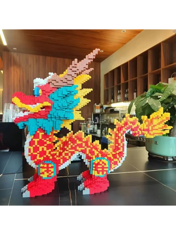 6000+Pcs Large Dragon Great Wall Model Building Blocks Kit - Unique Gift Idea For Christmas, Halloween, Thanksgiving | Creative Office Decor | Cute Animal Toy | Durable Plastic Material Multicolor