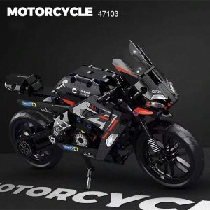 Creative Off-Road Motorcycle Building Blocks Decor, Simple Assembly Racing Car Collection Model, DIY Fun Holiday/Birthday Gift Building Block Motorcycle