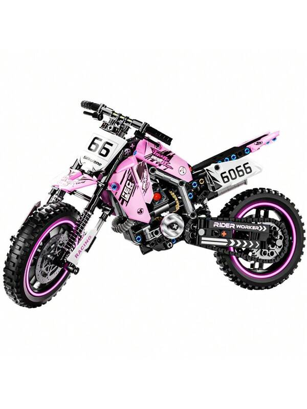 Mesiondy Pink Motorcycle Building Blocks Set,Stem Bricks Sets,Blocks Build A Model Motorcycle, (476 Pieces) For  Adults 476 Pieces