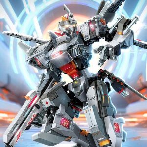 1281pcs Mecha Building Block Set, Creative Battle Robot Assembly Kit, Silver ABS Puzzle Toys, Suitable For Boys, Holiday & Birthday Gift Multicolor